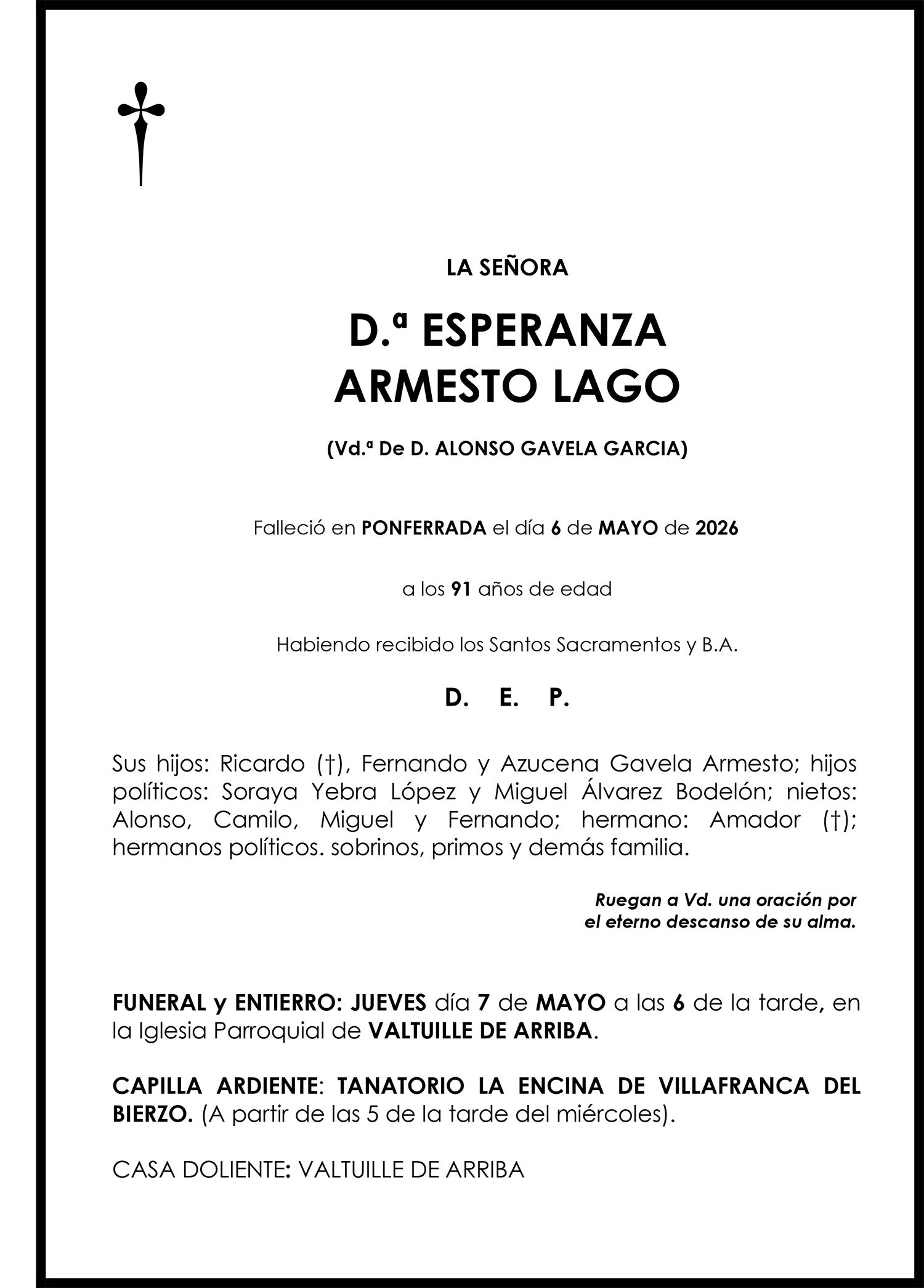 ESPERANZA ARMESTO LAGO
