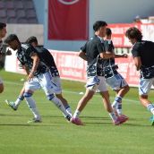 Entrenamiento de la Ponferradina antes de su partido contra el Zamora