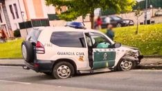 Accidente en la entrada de Molinaseca. Redes sociales Accidente en la entrada de Molinaseca. Redes sociales