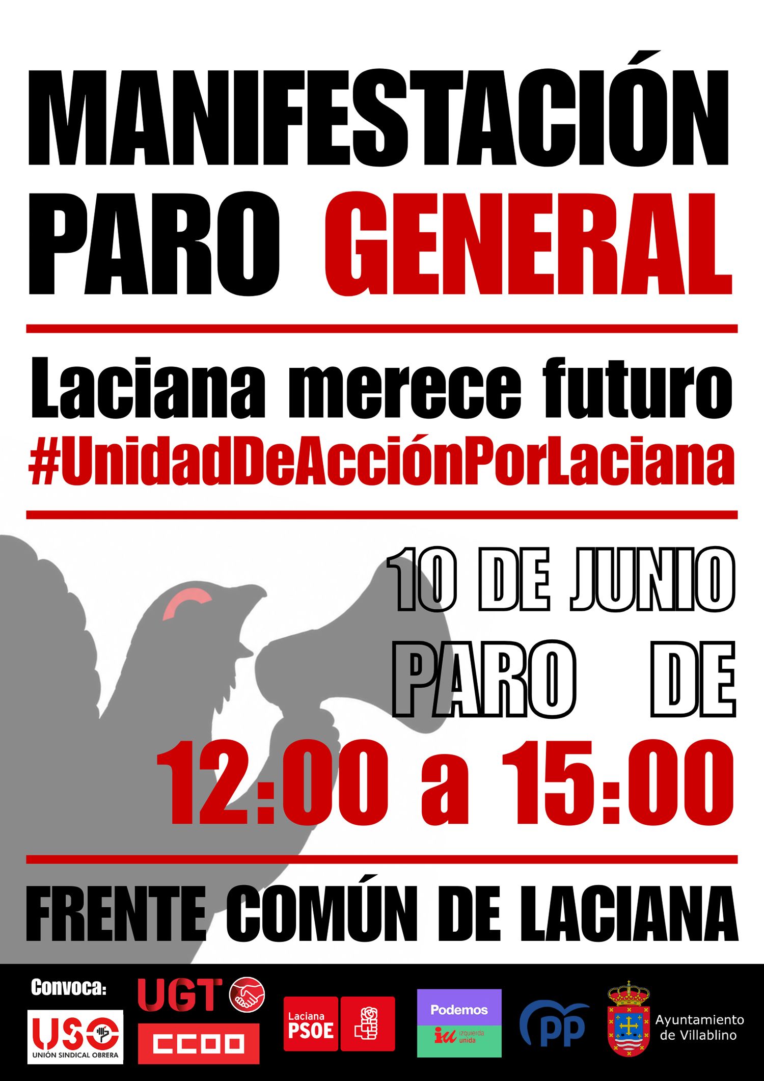 Cartel del parón convocado en Laciana Cartel del parón convocado en Laciana