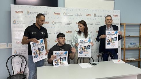 Presentación Carrera Solidaria 10K Ponferrada. Eva González, Alex Martínez, Iker García. Presentación Carrera Solidaria 10K Ponferrada. Eva González, Alex Martínez, Iker García.