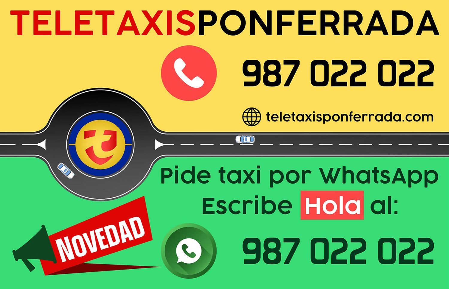 Pedir Taxi por whatsapp en Ponferrada