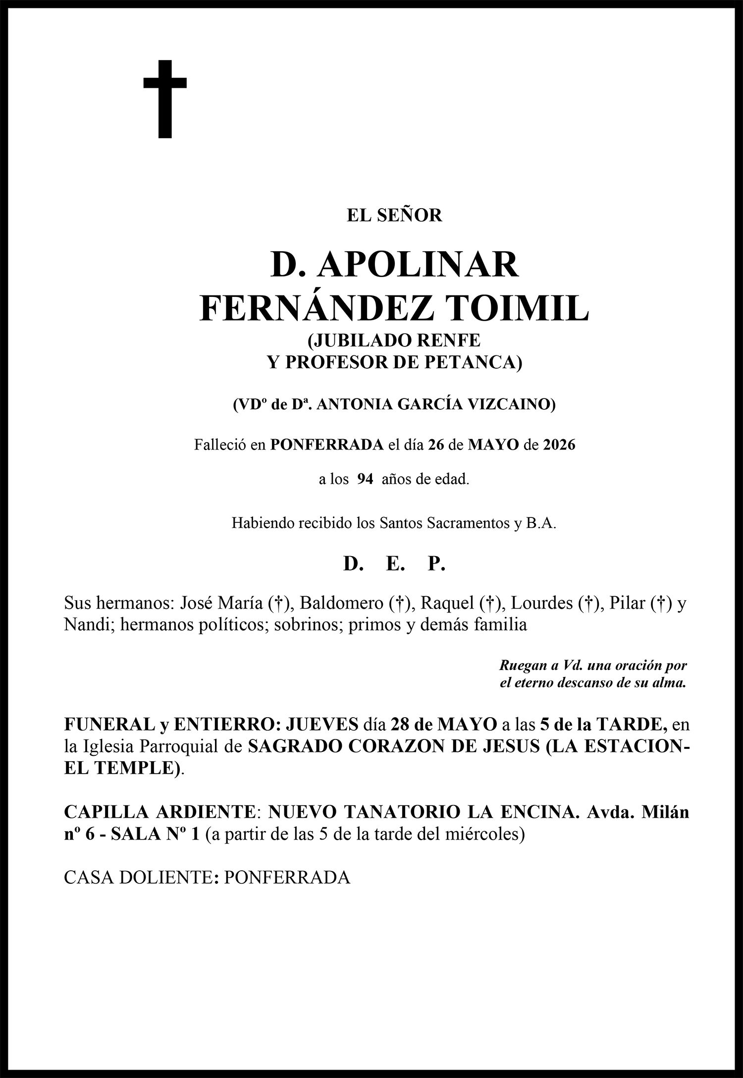 APOLINAR FERNÁNDEZ TOIMIL