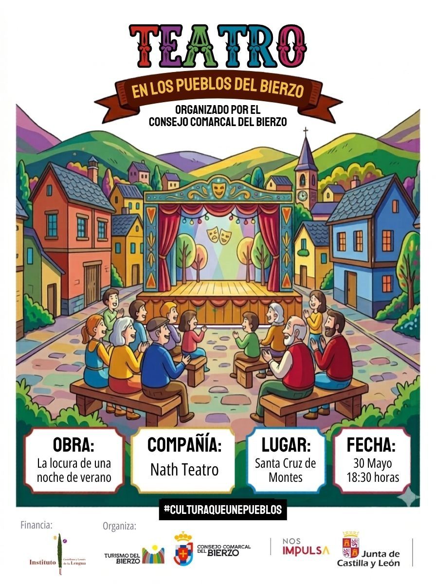 Cartel de la primera actuación de Teatro en los pueblos del Bierzo Cartel de la primera actuación de Teatro en los pueblos del Bierzo