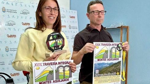 La concejala de Deportes, Eva González, y el organizador de la prueba, Carlos Souto, durante la presentación Travesía de los Montes Aquilianos La concejala de Deportes, Eva González, y el organizador de la prueba, Carlos Souto, durante la presentación Travesía de los Montes Aquilianos