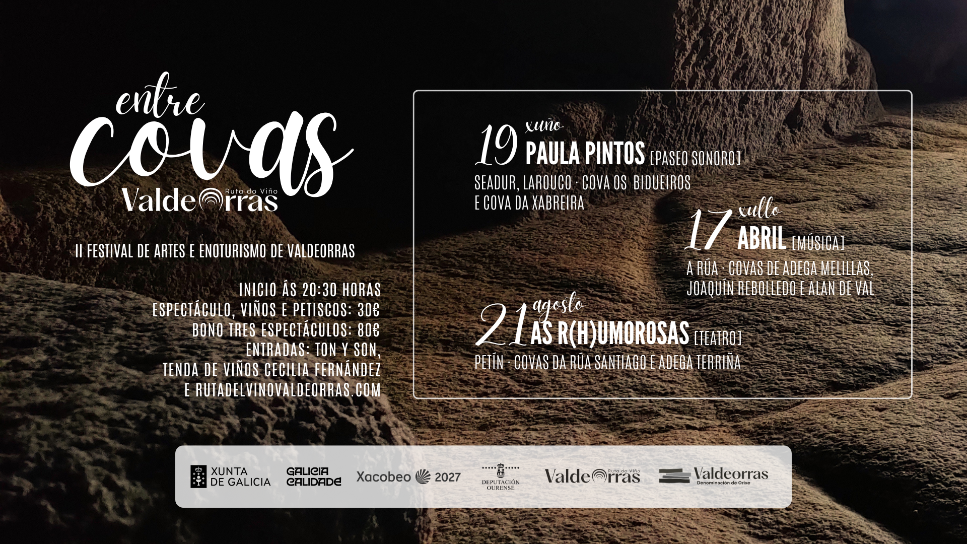 Cartel Entre Covas horizontal