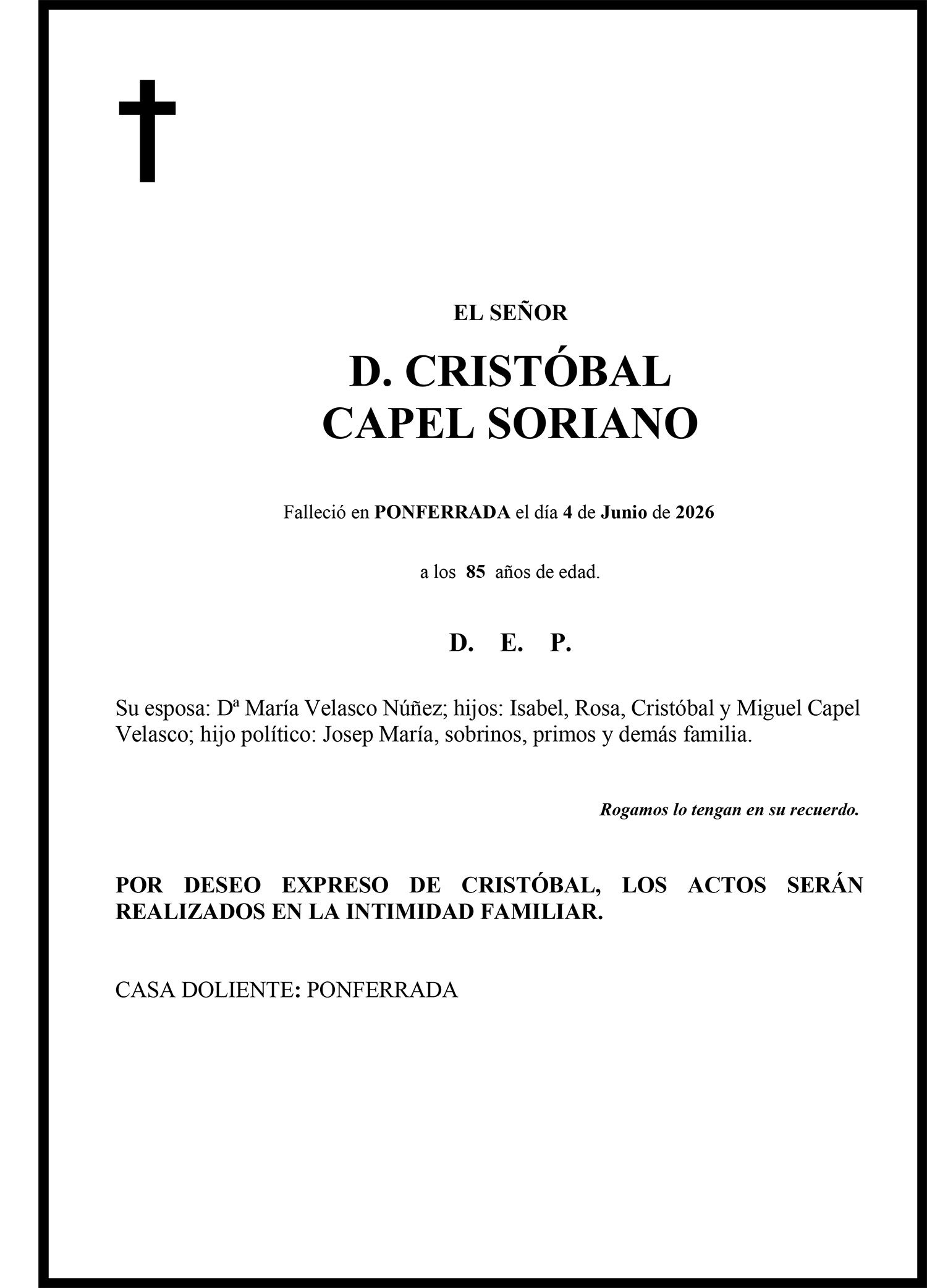 CRISTÓBAL CAPEL SORIANO