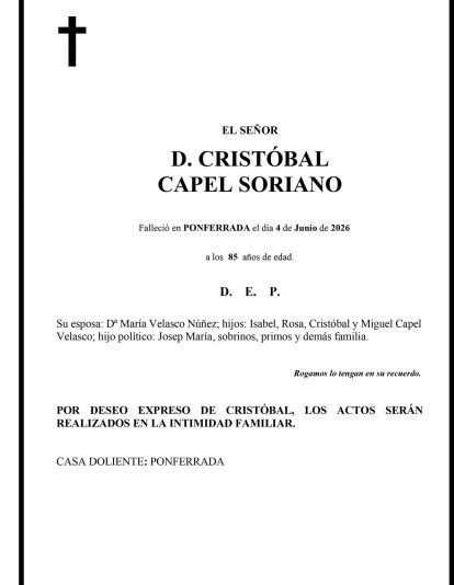 CRISTÓBAL CAPEL SORIANO