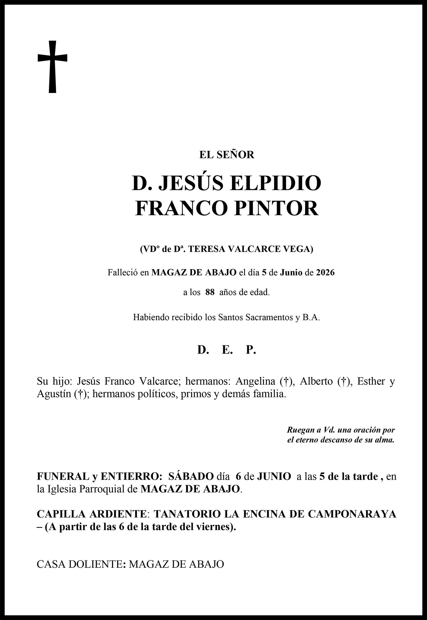JESÚS ELPIDIO FRANCO PINTOR