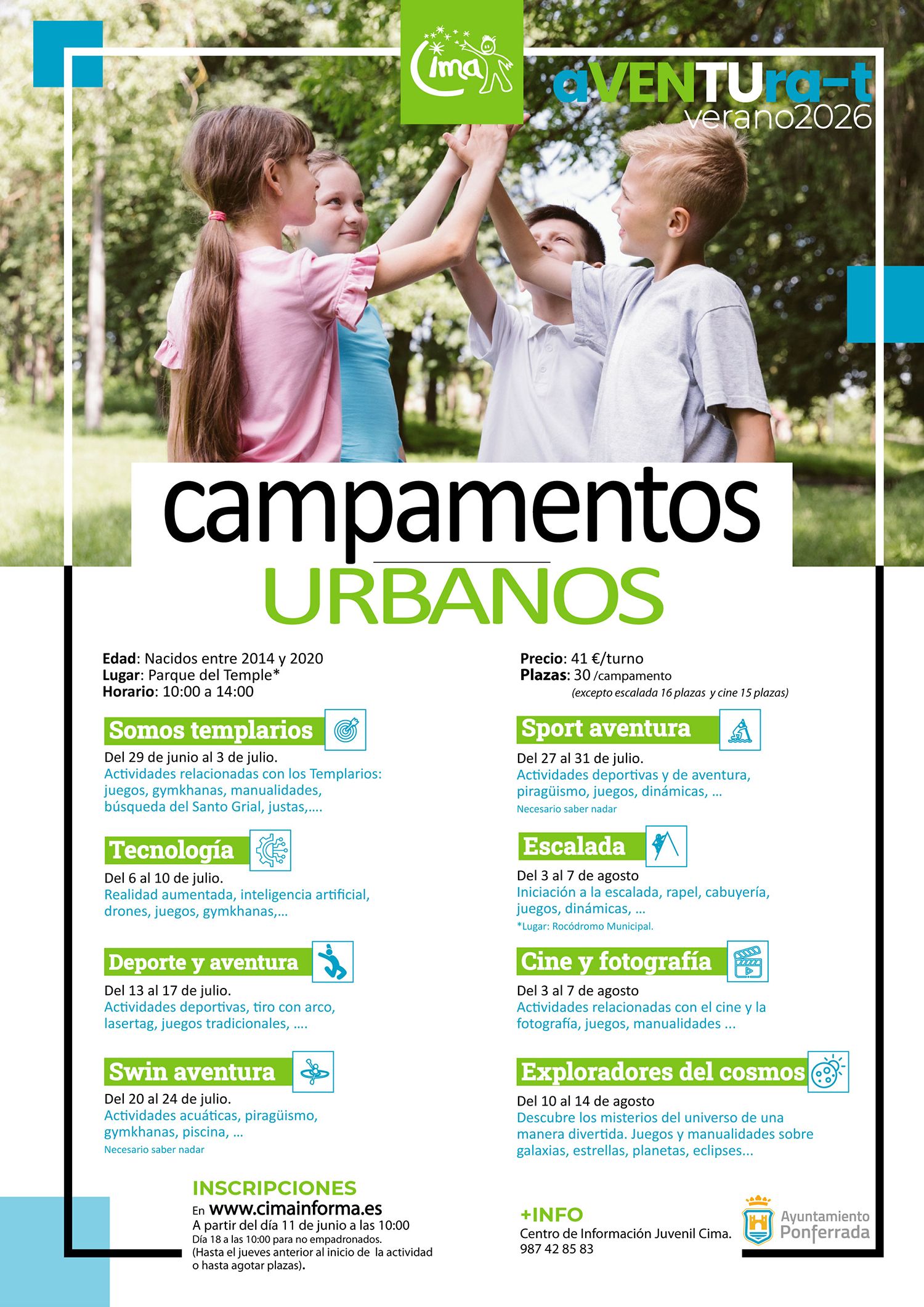 Cartel Campamentos Urbanos Verano 2026