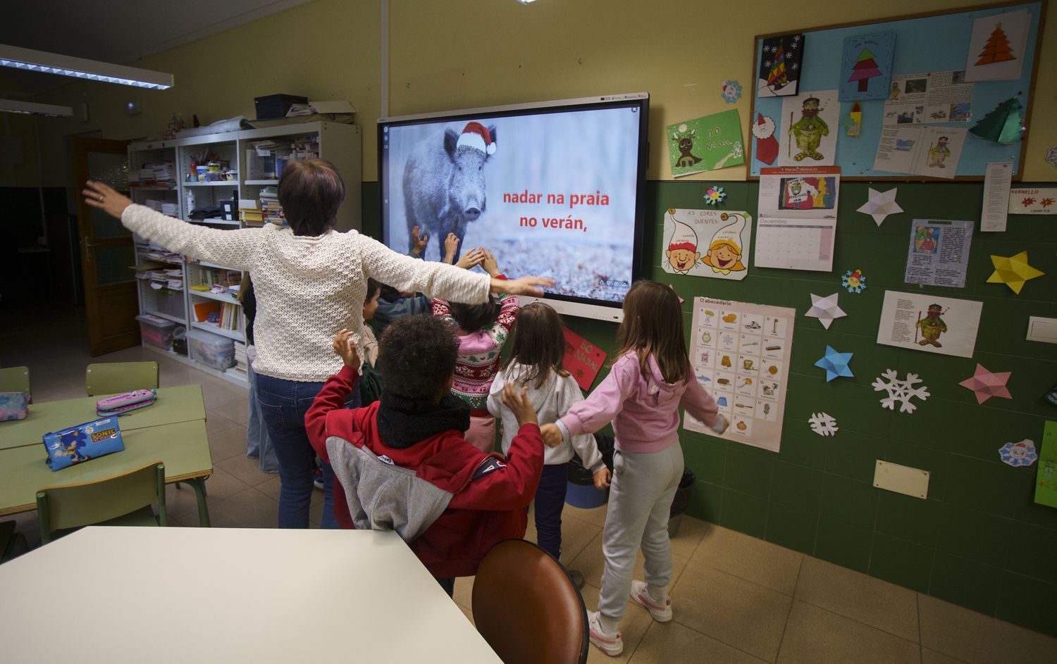 Aula de gallego en el colegio García Yebra de Ponferrada | César Sánchez / ICAL Aula de gallego en el colegio García Yebra de Ponferrada | César Sánchez / ICAL
