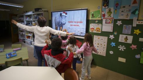Aula de gallego en el colegio García Yebra de Ponferrada | César Sánchez / ICAL Aula de gallego en el colegio García Yebra de Ponferrada | César Sánchez / ICAL