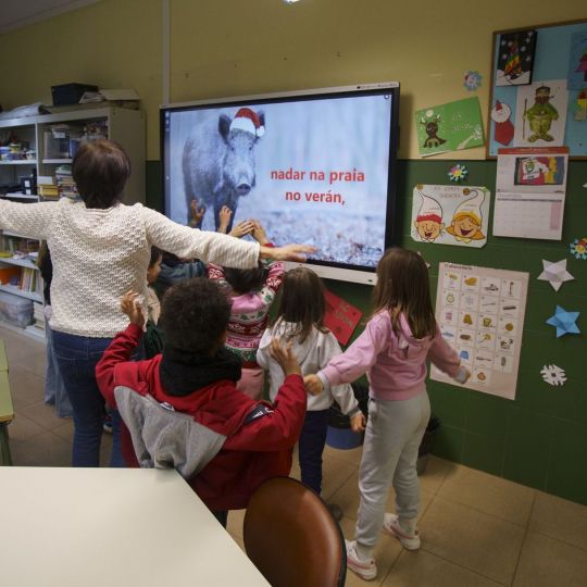 Aula de gallego en el colegio García Yebra de Ponferrada | César Sánchez / ICAL Aula de gallego en el colegio García Yebra de Ponferrada | César Sánchez / ICAL