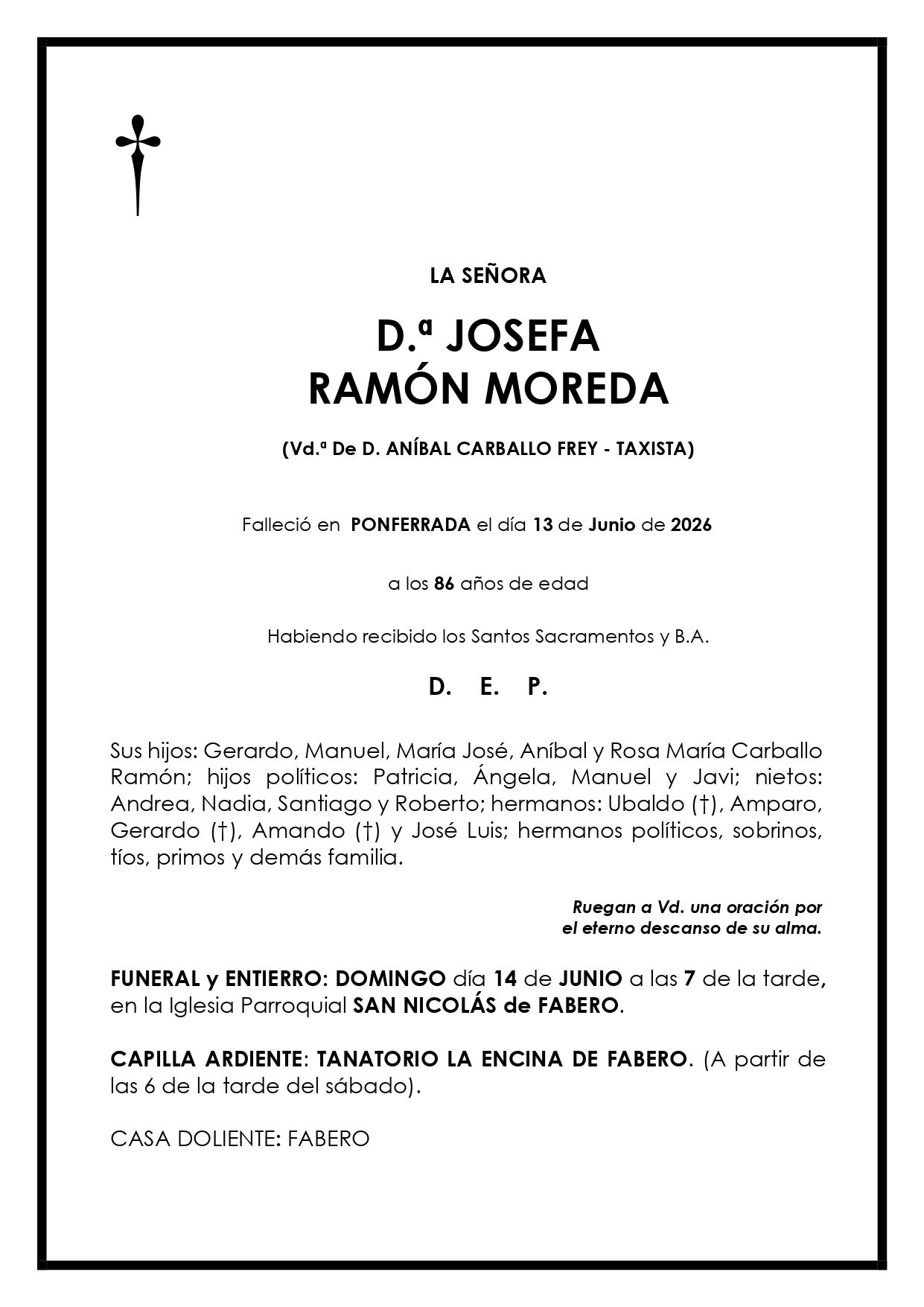 JOSEFA RAMÓN MOREDA