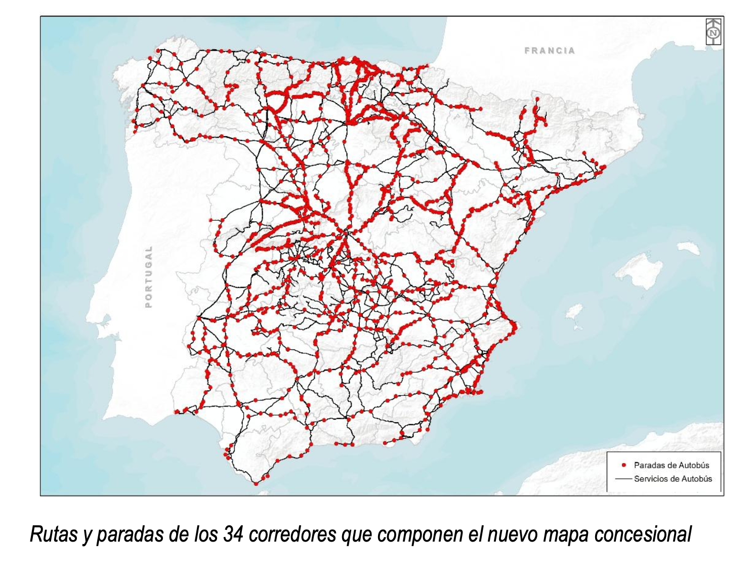 Rutas y paradas de los 34 corredores que componen el nuevo mapa concesional Rutas y paradas de los 34 corredores que componen el nuevo mapa concesional