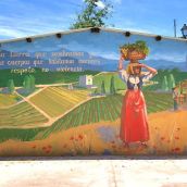 Inauguración en Albares de la Ribera del mural contra la violencia de género financiado por el Gobierno