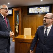 Olegario Ramon y Marco Morala durante un Pleno Municipal en Ponferrada Olegario Ramon y Marco Morala durante un Pleno Municipal en Ponferrada