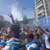 Recimiento de la afición a la Ponferradina en Balaídos