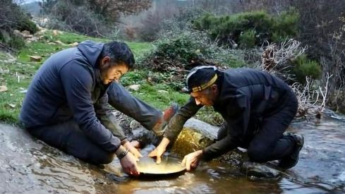 Recreación de oro en Las Médulas 