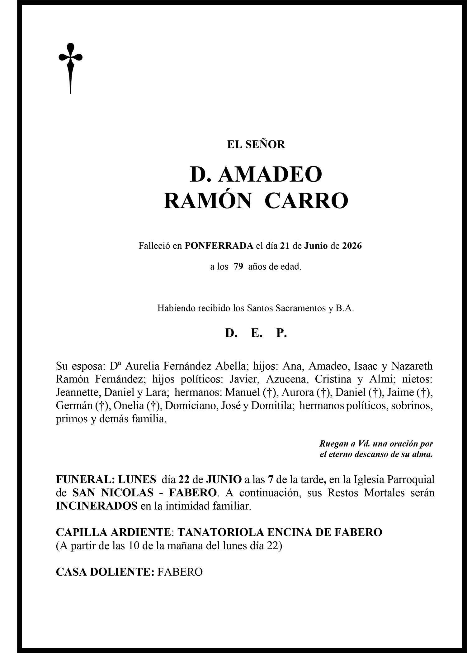 AMADEO RAMÓN CARRO