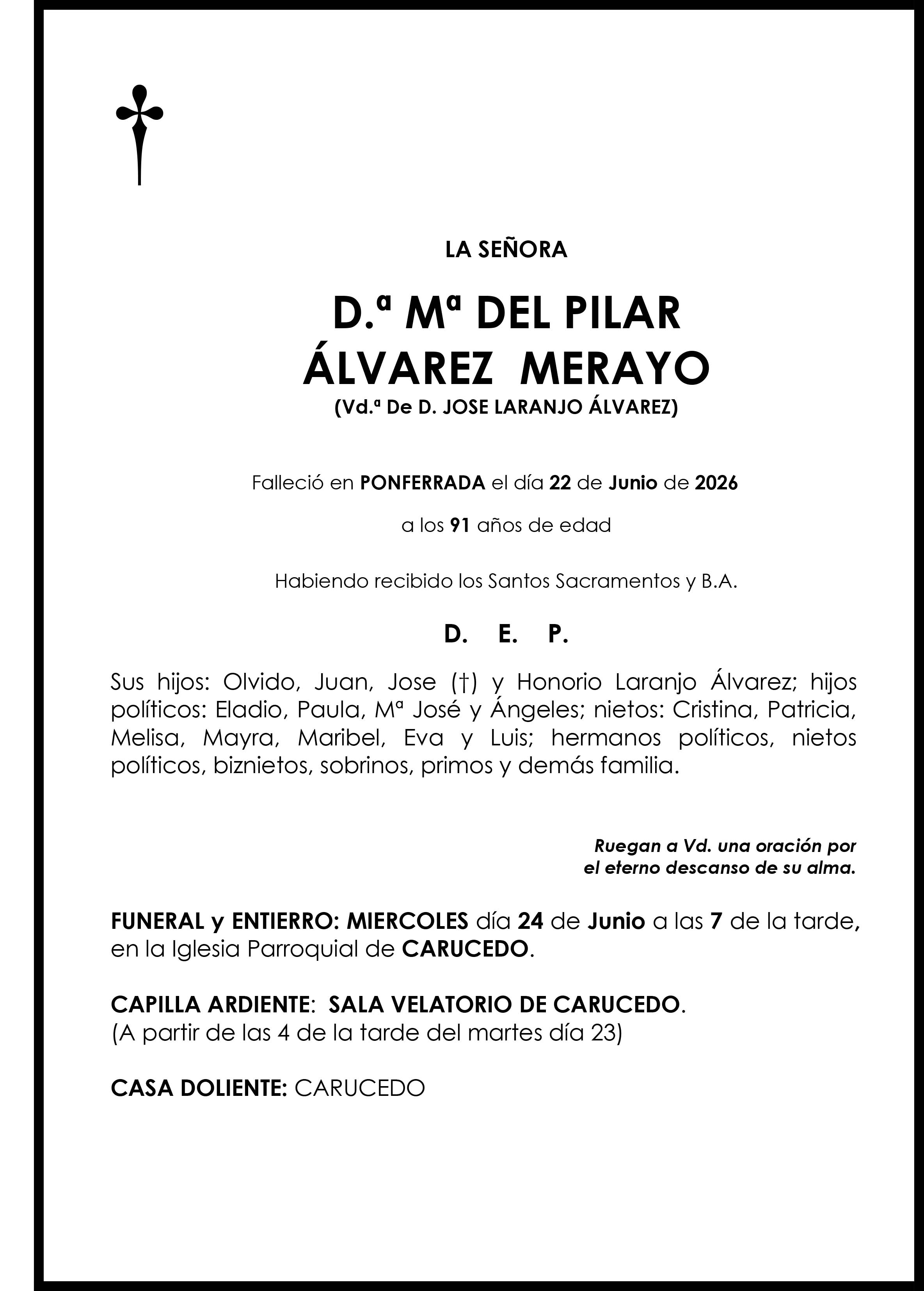 Mª DEL PILAR ALVAREZ MERAYO