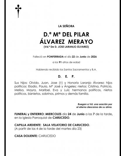 Mª DEL PILAR ALVAREZ MERAYO
