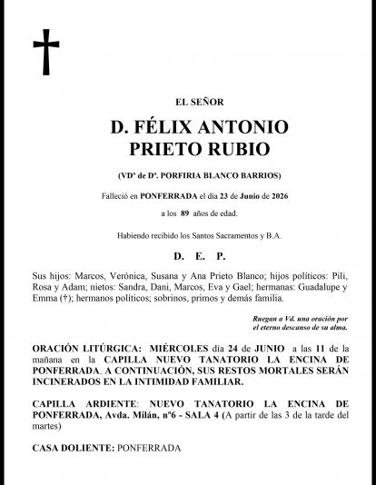 FELIX ANTONIO PRIETO RUBIO