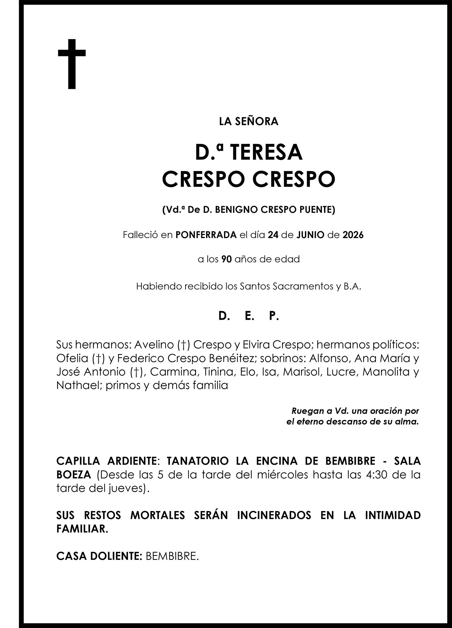 TERESA CRESPO CRESPO