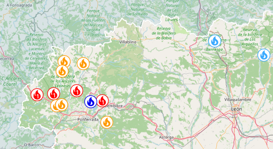 Radiografía de los fuegos activos en la provincia de León