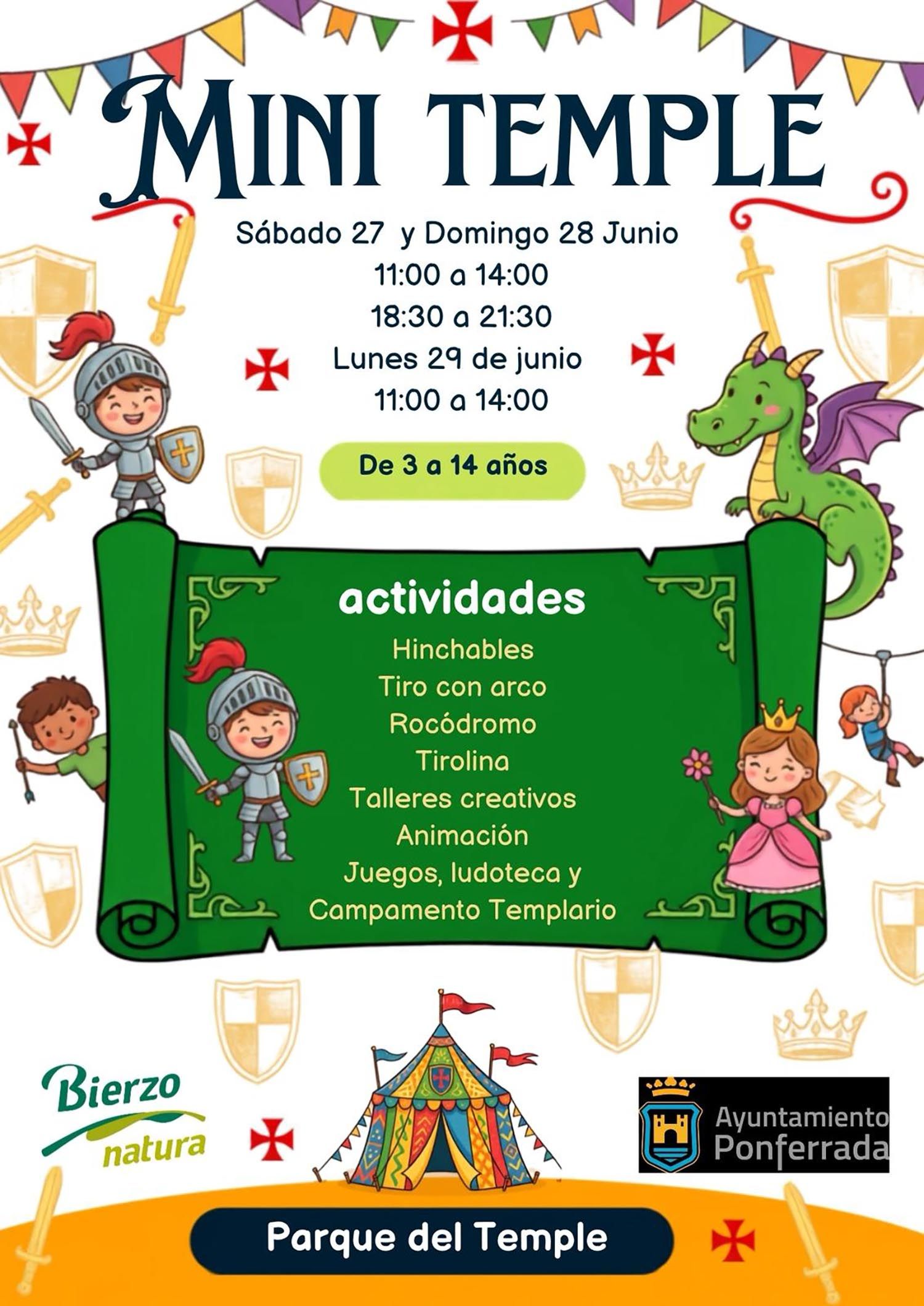 Cartel del Mini Temple de Ponferrada