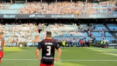 Ger Nóvoa ante la afición desplazada en Ponferrada