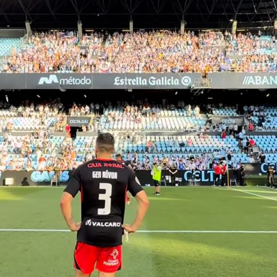 Ger Nóvoa ante la afición desplazada en Ponferrada