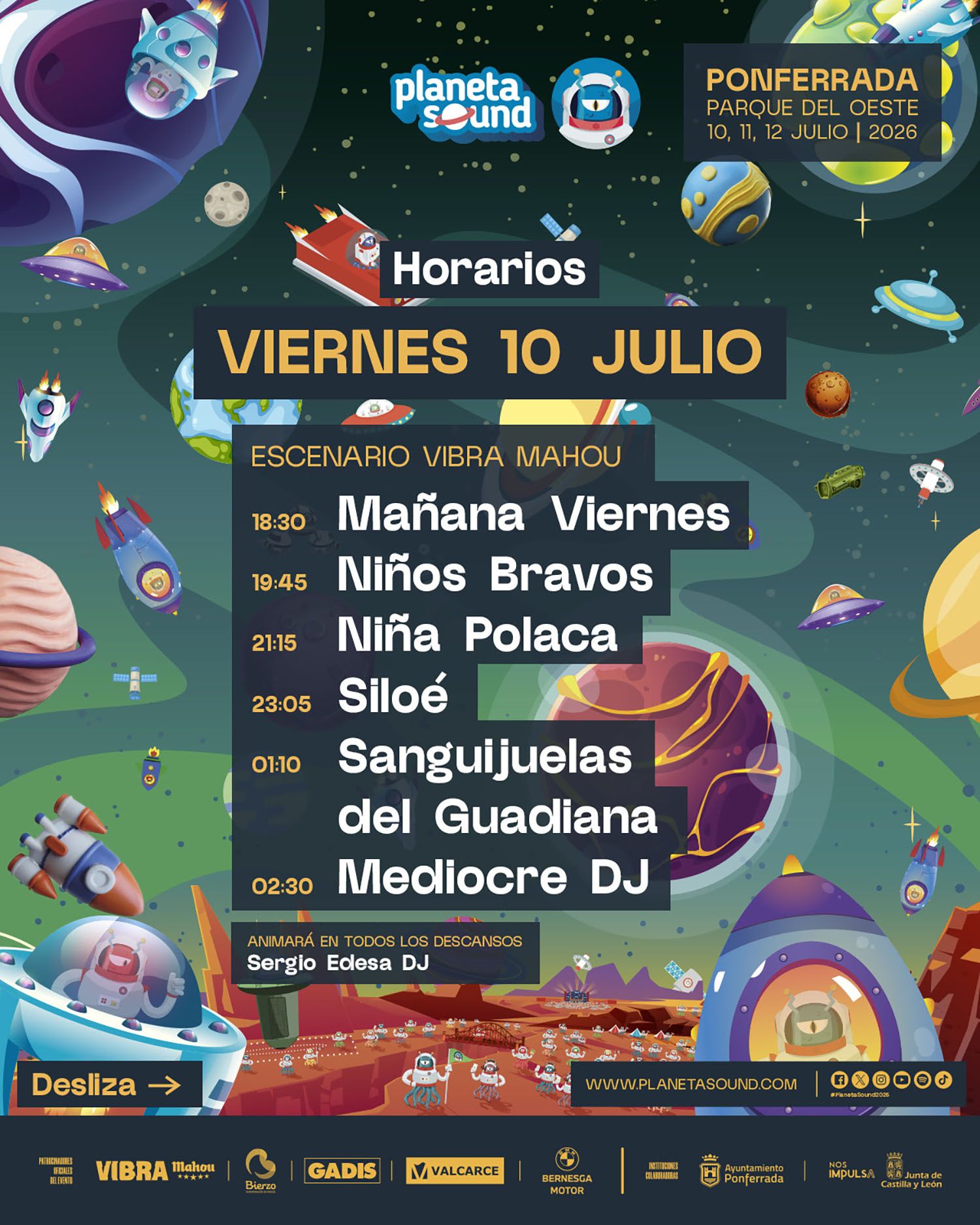 Horario para el viernes del Planeta Sound