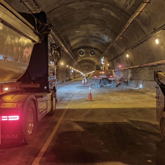 Obras en el túnel del Negrón