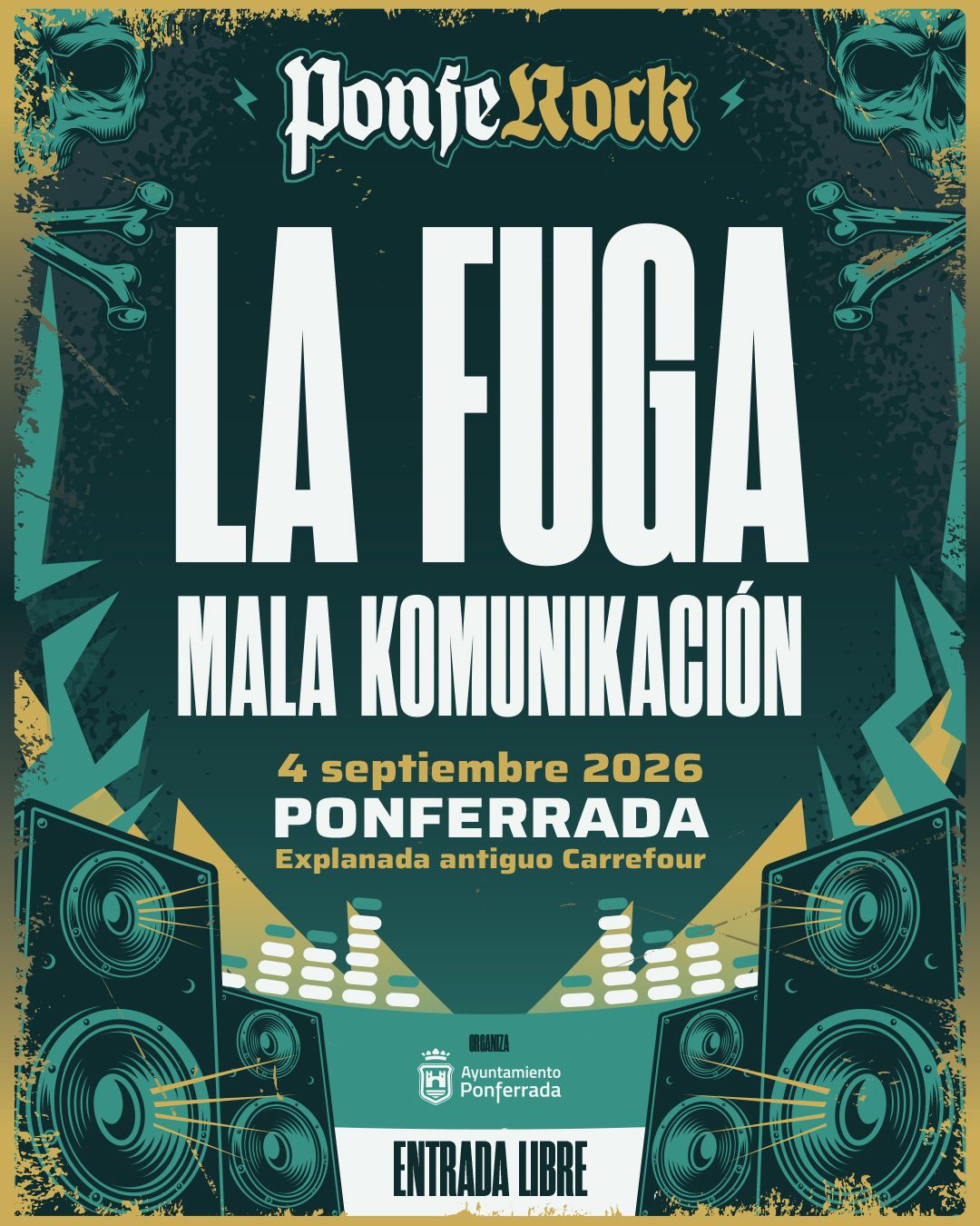 La Fuga cabeza de cartel del PonfeRock La Fuga cabeza de cartel del PonfeRock