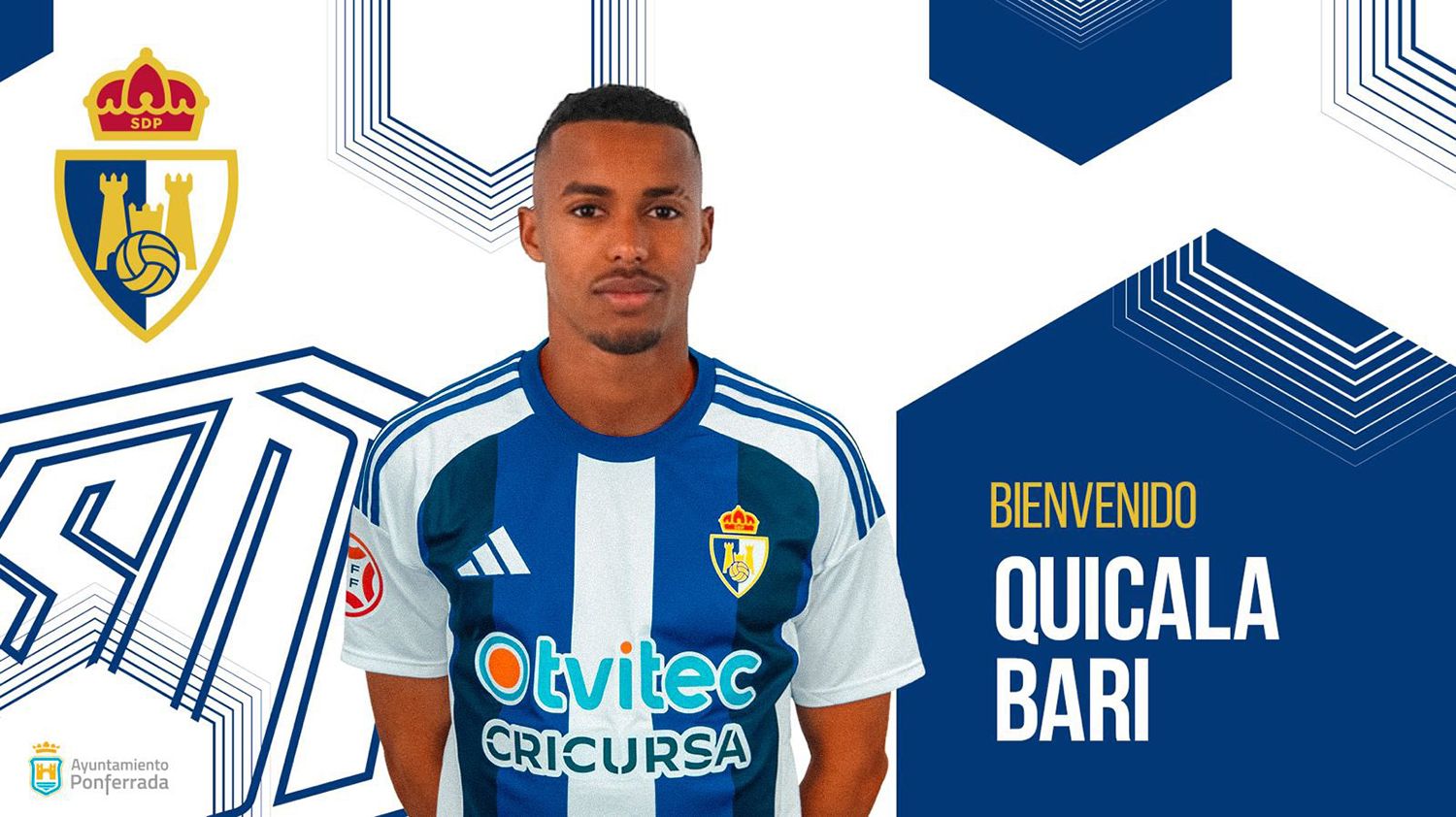 El nuevo jugador de la Ponferradina, Quicala Bari