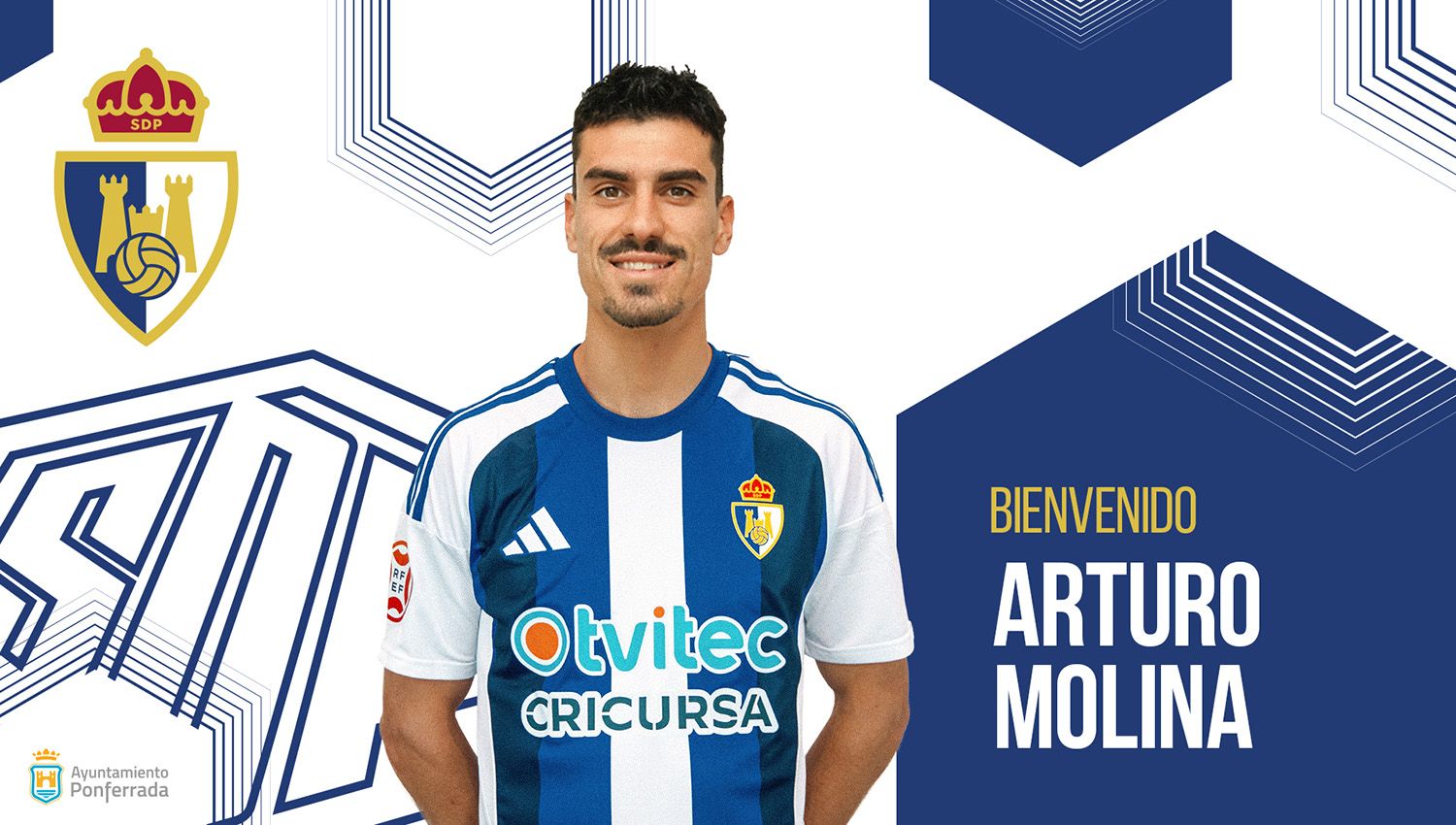 Arturo Molina, una nueva pieza para el centro el campo de la Ponferradina | Twitter de la Ponferradina (@SDP_1922) Arturo Molina, una nueva pieza para el centro el campo de la Ponferradina | Twitter de la Ponferradina (@SDP_1922)