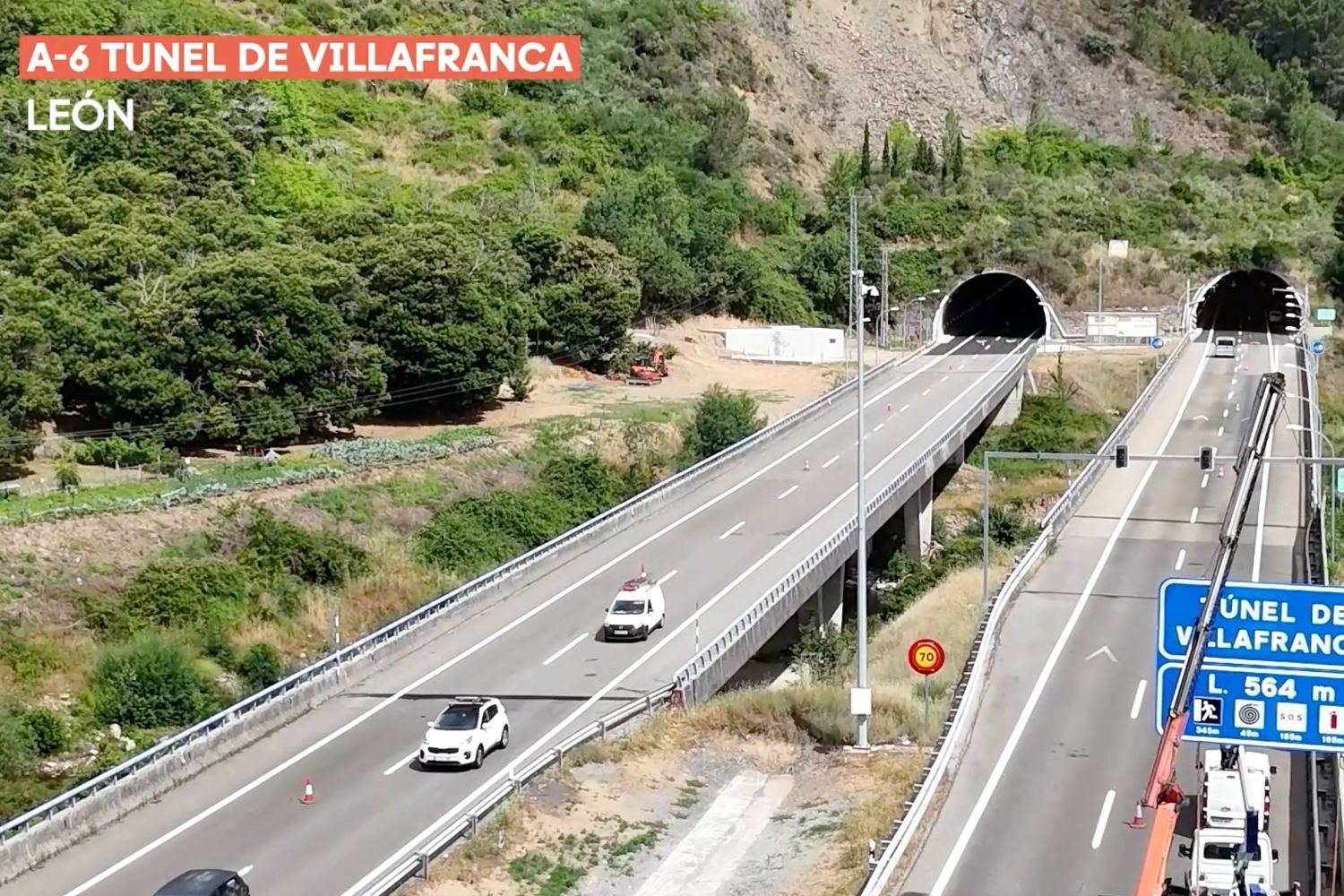 Transportes finaliza las obras de modernización en los túneles de la A-6 que unen el Bierzo y Galicia
