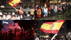 Los ponferradinos salen a la calle para celebrar la victoria de españa en la plaza Lazúrtegui | Daniel Merino (InfoBierzo) Los ponferradinos salen a la calle para celebrar la victoria de españa en la plaza Lazúrtegui | Daniel Merino (InfoBierzo)