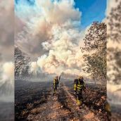 Brif Laza trabajando en el incendio de Castropodame Brif Laza trabajando en el incendio de Castropodame