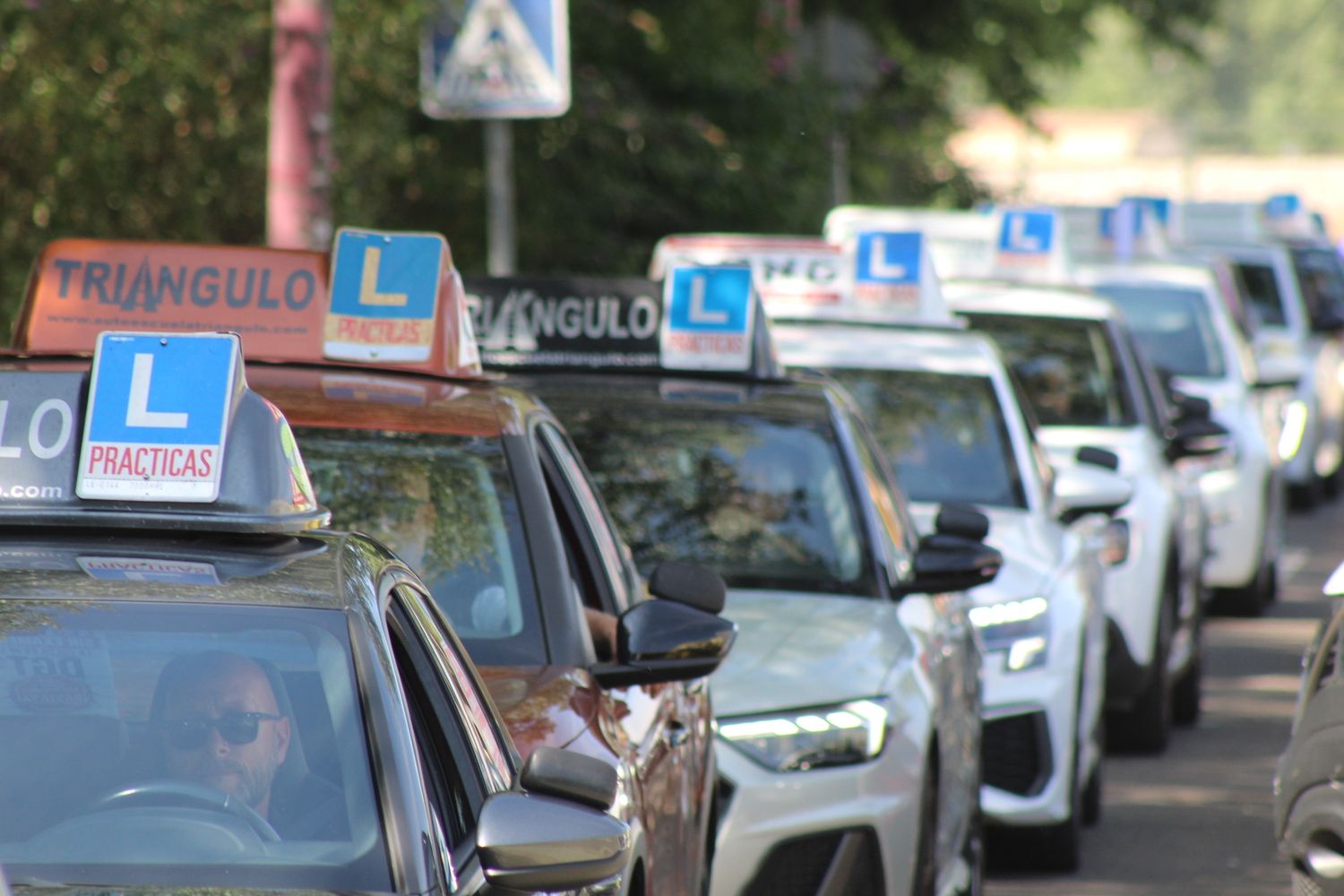 Las autoescuelas de la provincia de León salen a la calle para denunciar la falta de examinadores de tráfico | Foto: José Martín, InfoLeón Las autoescuelas de la provincia de León salen a la calle para denunciar la falta de examinadores de tráfico | Foto: José Martín, InfoLeón