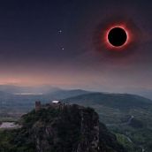 Montaje simulando el eclipse solar total del 12 de agosto en El Bierzo | Foto: Dani Merino, InfoBierzo Montaje simulando el eclipse solar total del 12 de agosto en El Bierzo | Foto: Dani Merino, InfoBierzo