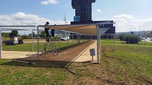 Obras en el parque del Oeste de Ponferrada 