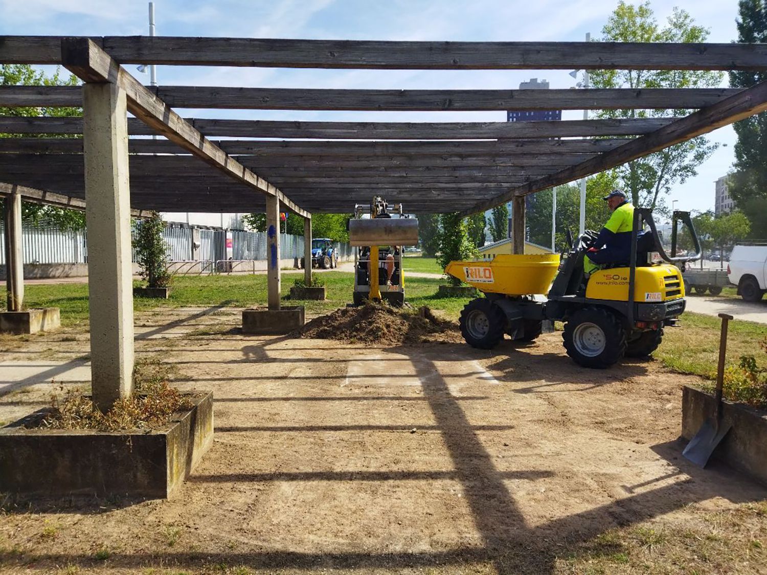 Obras en el parque del Oeste de Ponferrada
