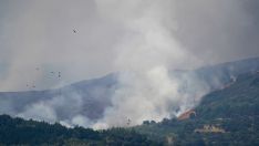 El incendio declarado en Veguellina avanza hacia la localidad de Moreda (Vega de Espinareda) | Foto: César Sánchez, ICAL El incendio declarado en Veguellina avanza hacia la localidad de Moreda (Vega de Espinareda) | Foto: César Sánchez, ICAL