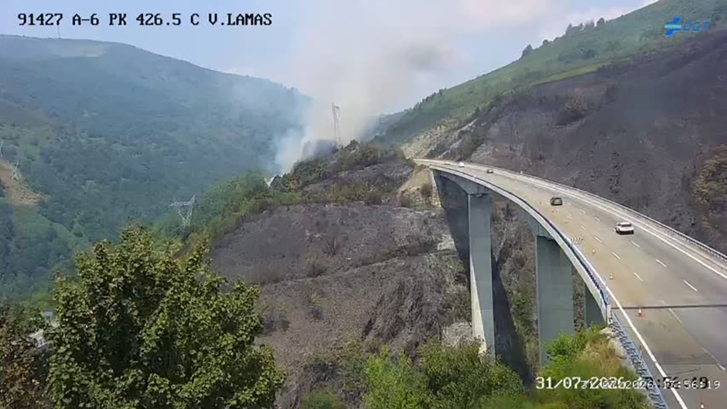 Incendio de San Tirso desde la A6 2 Incendio de San Tirso desde la A6 2