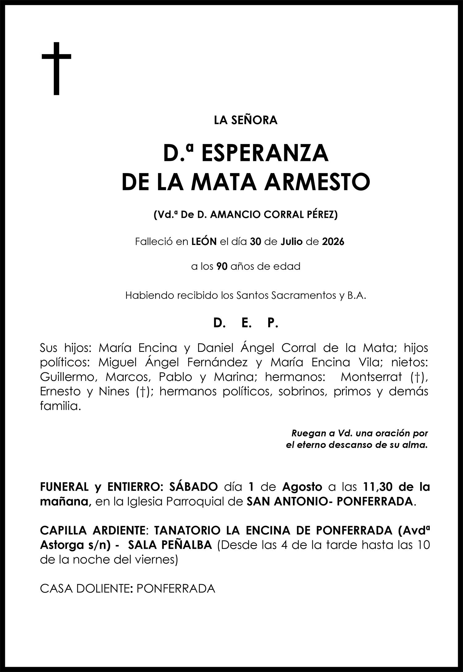 ESPERANZADE LA MATA ARMESTO 
