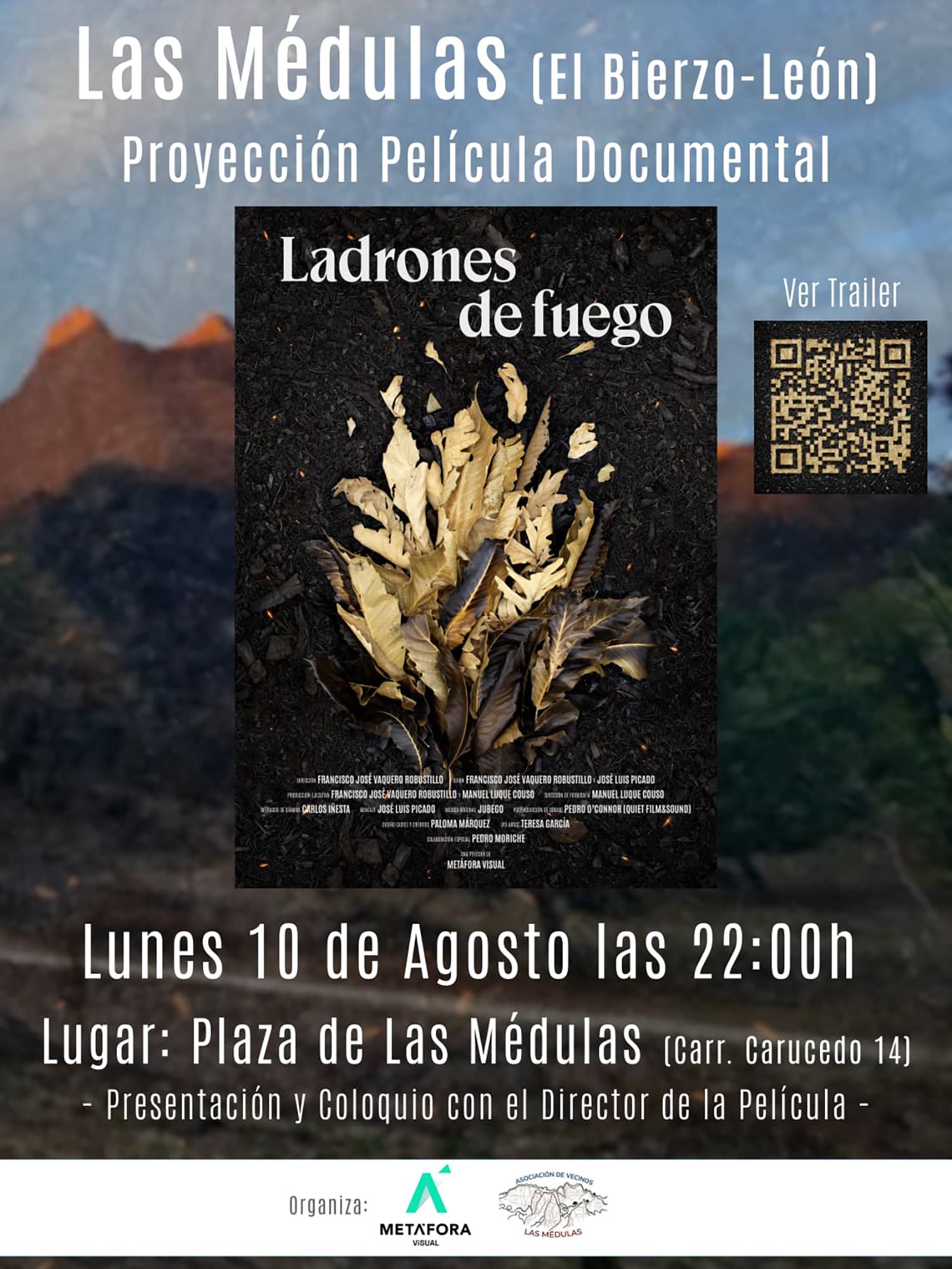 Cartel del acto por el aniversario del incendio de Las Médilas