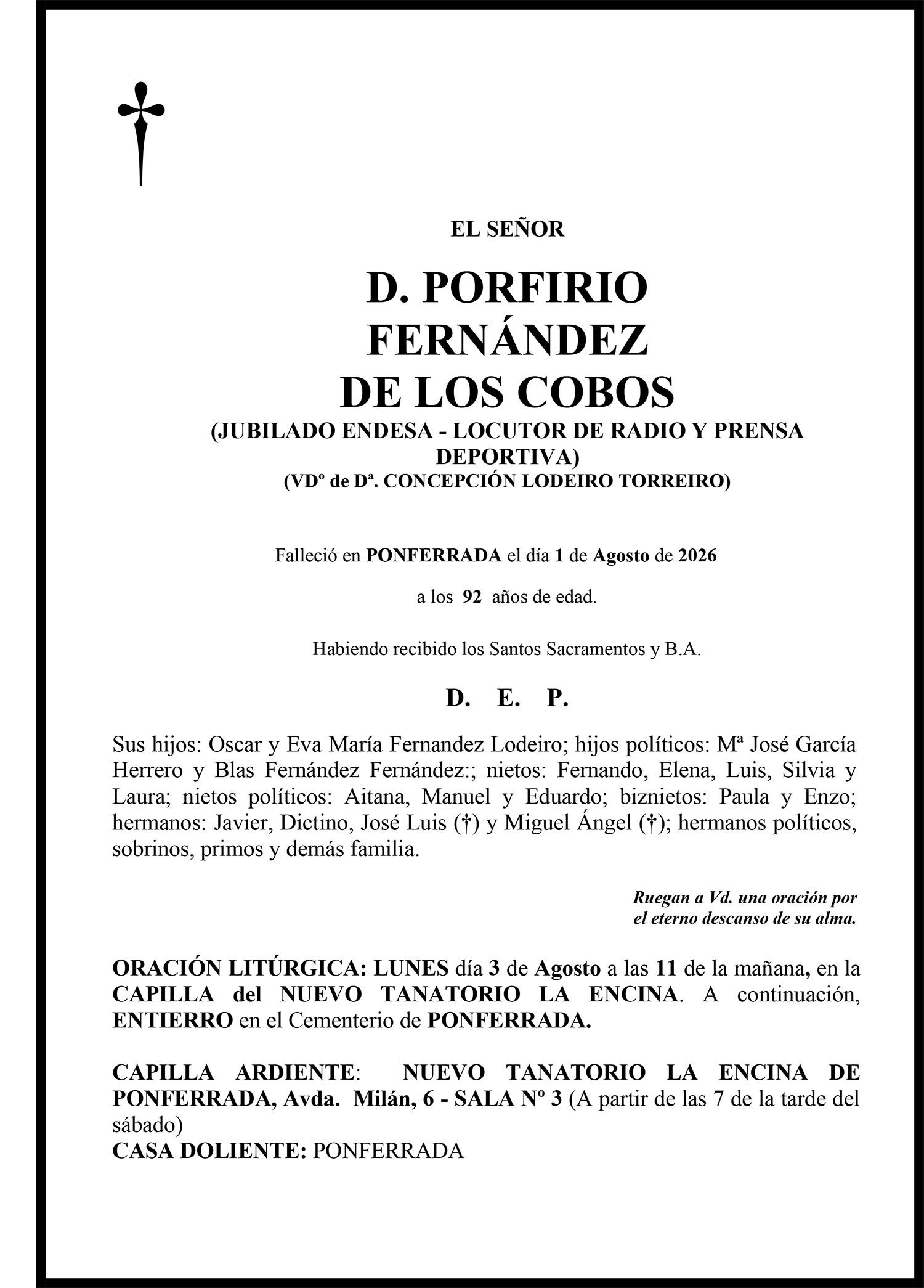 PORFIRIO FERNÁNDEZ DE LOS COBOS