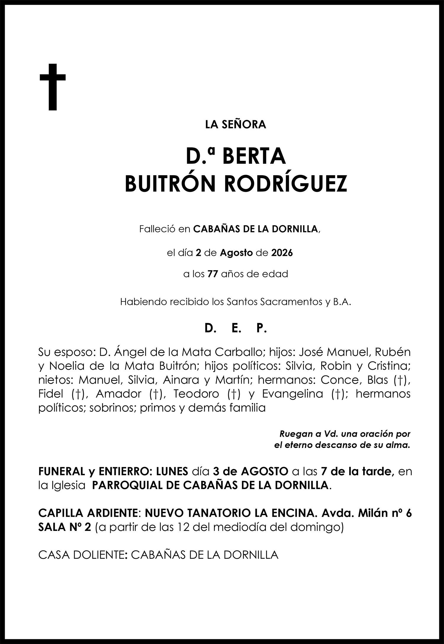 BERTA BUITRÓN RODRÍGUEZ